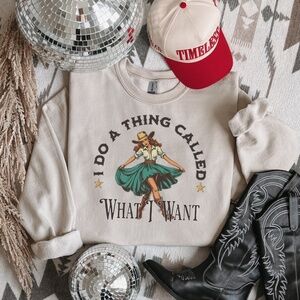 DO WHAT I WANT vintage girl unisex sweater